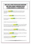 NSCA CSCS -SPORT PSYCHOLOGY&vert;QUESTIONS AND 100&percnt; CORRECT ANSWERS&vert;LATEST &excl;&excl;&excl;&excl;2026&vert;GRADED A&plus;&vert; &lpar;EXAM READY&rpar;