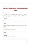 NACE Care of Childbearing Family Exam Questions and Correct Answers&period;