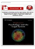 Test Bank for Wrightsman&rsquo;s Psychology and the Legal System&comma; 10th Edition &vert; Chapters 1&ndash;15 &vert; Verified Questions & Answers