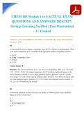 CHEM 103 Module 1 to 6 ACTUAL EXAM QUESTIONS AND ANSWERS 2026&sol;2027 &vert; Portage Learning Verified &vert; Pass Guaranteed - A&plus; Graded