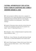 CULTURAL ANTHROPOLOGY 2023 ACTUAL EXAM COMPLETE QUESTIONS AND CORRECT ANSWERS GRADED A&plus; 2026