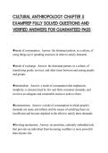 CULTURAL ANTHROPOLOGY CHAPTER 5 EXAMPREP FULLY SOLVED QUESTIONS AND VERIFIED ANSWERS FOR GUARANTEED PASS