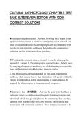 CULTURAL ANTHROPOLOGY CHAPTER 5 TEST BANK ELITE REVIEW EDITION WITH 100&percnt; CORRECT SOLUTIONS
