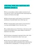 LETRS FINAL PAPER 2026 QUESTIONS WITH ANSWERS GRADED A&plus;