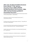 Ohio Life&comma; Accident & Health Insurance Exam &lpar;Series 11-35&rpar;&comma; General Insurance Exam &lpar;2026&rpar; UPDATE Verified Questions And Answers &vert; With 100&percnt; Correct Answers graded A&plus; Guaranteed Success&excl;&excl;