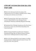 LETRS UNIT 5-8 EXAM 2026 EXAM Q&A&colon; 2026 STUDY GUIDE