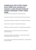 KAISER EKG TEST STUDY GUIDE Exam &lpar;2026&rpar; Exam Questions & Answers &vert; Latest Already Graded A&plus; UPDATE 2025&vert;2026&excl;&excl; STUDY GUIDE EXAM