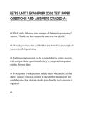 LETRS UNIT 7 EXAM PREP 2026 TEST PAPER QUESTIONS AND ANSWERS GRADED A&plus;