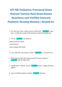 ATI RN Pediatrics Proctored Exam  Newest Version Real Exam-Based  Questions and Verified Answers  Pediatric Nursing Mastery &vert; Graded A&plus; 