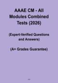 AAAE CM All Modules Combined Tests 2026 &vert; Certified Member Exam Practice Questions & Study Guide