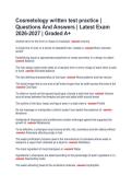 Cosmetology written test practice &vert;  Questions And Answers &vert; Latest Exam  2026-2027 &vert; Graded A&plus; 