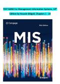 TEST BANK For Management Information Systems&comma; 10th Edition by Hossein Bidgoli&comma; Chapters 1 - 14