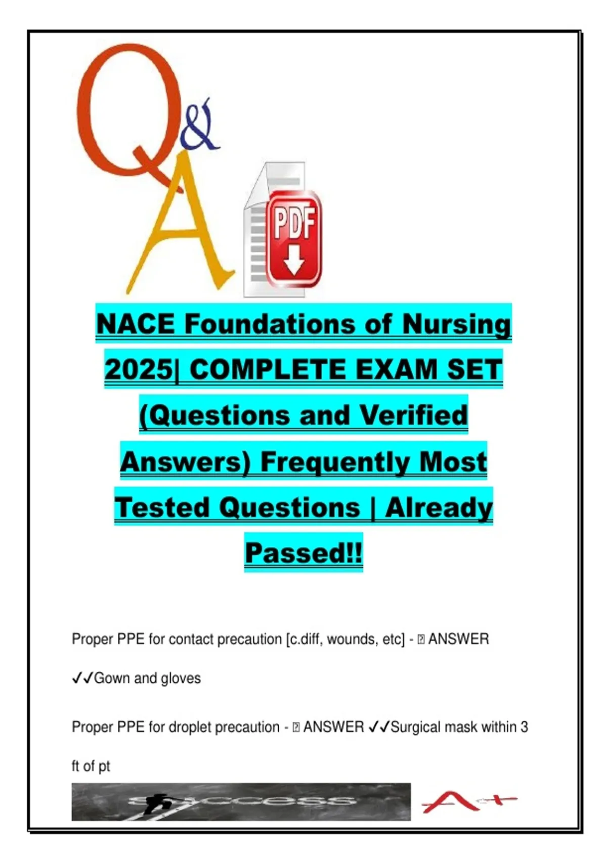 NACE Foundations of Nursing 2025 – 150 Exam Questions and Verified ...