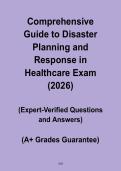 Comprehensive Guide to Disaster Planning and Response in Healthcare Exam 2026 &vert; Emergency Preparedness Study Guide PDF