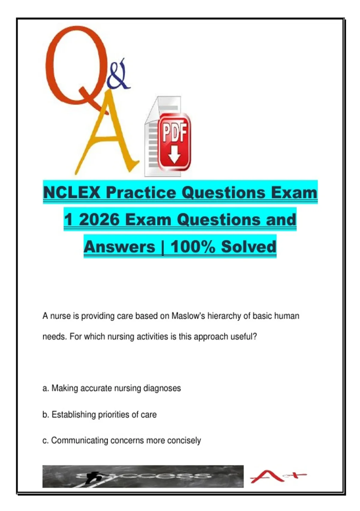 NCLEX Practice Questions Exam 1 2026 – 60 Questions and Answers on ...