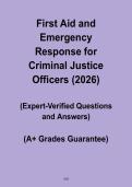 First Aid and Emergency Response for Criminal Justice Officers 2026 &vert; Law Enforcement Emergency Care Study Guide PDF
