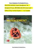 Full Solution Manual for Project Management&colon; The Managerial Process &lpar;8th Edition&rpar; by Erik Larson and Clifford Gray Complete Coverage &lpar;Chapters 1-16&rpar; Verified Technical Solutions Project Lifecycle &sol; Scheduling &sol; Risk Management &sol; Agile Methodology Updated 