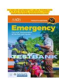 Test Bank for AAOS Emergency Care and Transportation of the Sick and Injured&comma; 12th Edition &vert; All Chapters &vert; Verified Questions & Detailed Rationales