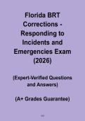 Florida BRT Corrections Responding to Incidents and Emergencies Exam 2026 &vert; Corrections Officer Training Study Guide PDF