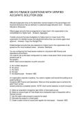 MB 310 FINANCE QUESTIONS WITH VERIFIED ACCURATE SOLUTION 2026
