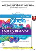 TEST BANK For Nursing Research In Canada&comma; 5th Edition by Mina Singh Updated 2024&comma; Verified Chapters 1 - 21&comma; Complete Newest VersionTEST BANK For Nursing Research In Canada&comma; 5th Edition by Mina Singh Updated 2024&comma; Verified Chapters 1 - 21&comma; Complete Newest 
