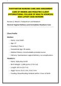 POSTPARTUM NURSING CARE AND ASSESSMENT&period;