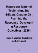 Hazardous Material Technician 2nd Edition Chapter 09 Planning the Response Developing Response Objectives 2026 &vert; HAZMAT Training Study Guide PDF