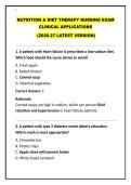 NUTRITION & DIET THERAPY NURSING EXAM CLINICAL APPLICATIONS&period;