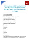 CISI Investment Risk & Taxation ACTUAL EXAM QUESTIONS AND ANSWERS 2026&sol;2027 &vert; Study Guide &vert; Pass Guaranteed - A&plus; Graded