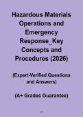 Hazardous Materials Operations and Emergency Response Key Concepts and Procedures 2026 &vert; HAZMAT Training Study Guide PDF