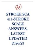 STROKE SCA  411-STROKE  SCALE  ANSWERS&comma;  LATEST  UPDATED  2026&sol;23