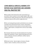 LEWIS MEDICAL-SURGICAL NURSING 12TH EDITION EXAM QUESTIONS AND ANSWERS 2026 FULL PRACTICE TEST