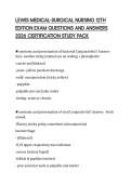 LEWIS MEDICAL-SURGICAL NURSING 12TH EDITION EXAM QUESTIONS AND ANSWERS 2026 CERTIFICATION STUDY PACK