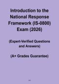 Introduction to the National Response Framework IS-0800 Exam 2026 &vert; FEMA Emergency Management Study Guide PDF