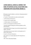 LEWISS MEDICAL SURGICAL NURSING TEST BANK 11TH EDITION ACTUAL EXAM PAPER 2026 QUESTIONS WITH SOLUTIONS GRADED A&plus;