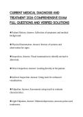 CURRENT MEDICAL DIAGNOSIS AND TREATMENT 2026 COMPREHENSIVE EXAM FULL QUESTIONS AND VERIFIED SOLUTIONS