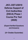 JKO J3ST-US010 Defense Support of Civil Authorities DSCA Phase I Course Pre-Test 2026 &vert; Military Emergency Response Study Guide PDF