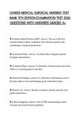 LEWISS MEDICAL SURGICAL NURSING TEST BANK 11TH EDITION EXAMINATION TEST 2026 QUESTIONS WITH ANSWERS GRADED A&plus;