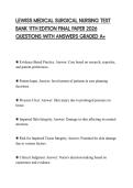 LEWISS MEDICAL SURGICAL NURSING TEST BANK 11TH EDITION FINAL PAPER 2026 QUESTIONS WITH ANSWERS GRADED A&plus;