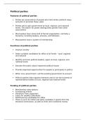 Political Parties Revision Notes