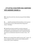 LFTI ACTUAL EXAM PAPER 2026 QUESTIONS WITH ANSWERS GRADED A&plus;