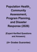 Population Health Community Assessment&comma; Program Planning&comma; and Disaster Response 2026 &vert; Public Health Emergency Preparedness Study Guide PDF