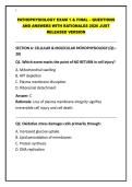 PATHOPHYSIOLOGY EXAM 1 & FINAL &ndash; QUESTIONS AND ANSWERS WITH RATIONALES 2026