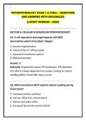 PATHOPHYSIOLOGY EXAM 1 & FINAL &ndash; QUESTIONS AND ANSWERS WITH RATIONALES