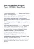 Neuropharmacology - Advanced Pharm - NURS8024 - Exam Three Questions and Answers &vert; Verified