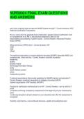 NURS8024 FINAL EXAM QUESTIONS AND ANSWERS &vert; FULLY SOLVED