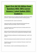 Sport First Aid 5th Edition Exam Questions With 100&percnt; Correct Answers &vert; Latest Update 2026 &vert; Graded A&plus;