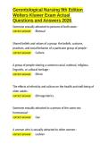 Gerontological Nursing 9th Edition Wolters Kluwer Exam Actual Questions and Answers 2026&period;docx