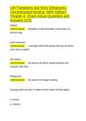 Life Transitions and Story &lpar;Eliopoulos Gerontological Nursing&comma; Ninth Edition&rpar; Chapter 4 - Exam Actual Questions and Answers 2026&period;docx