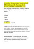 Eliopoulos Gerontological Nursing&comma; Ninth Edition &lpar;Chapter 3 - Diversity&rpar; Exam Actual Questions and Answers 2026&period;docx